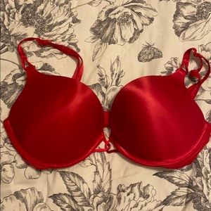 Miraculous plunge Victoria’s Secret red bra. 34C